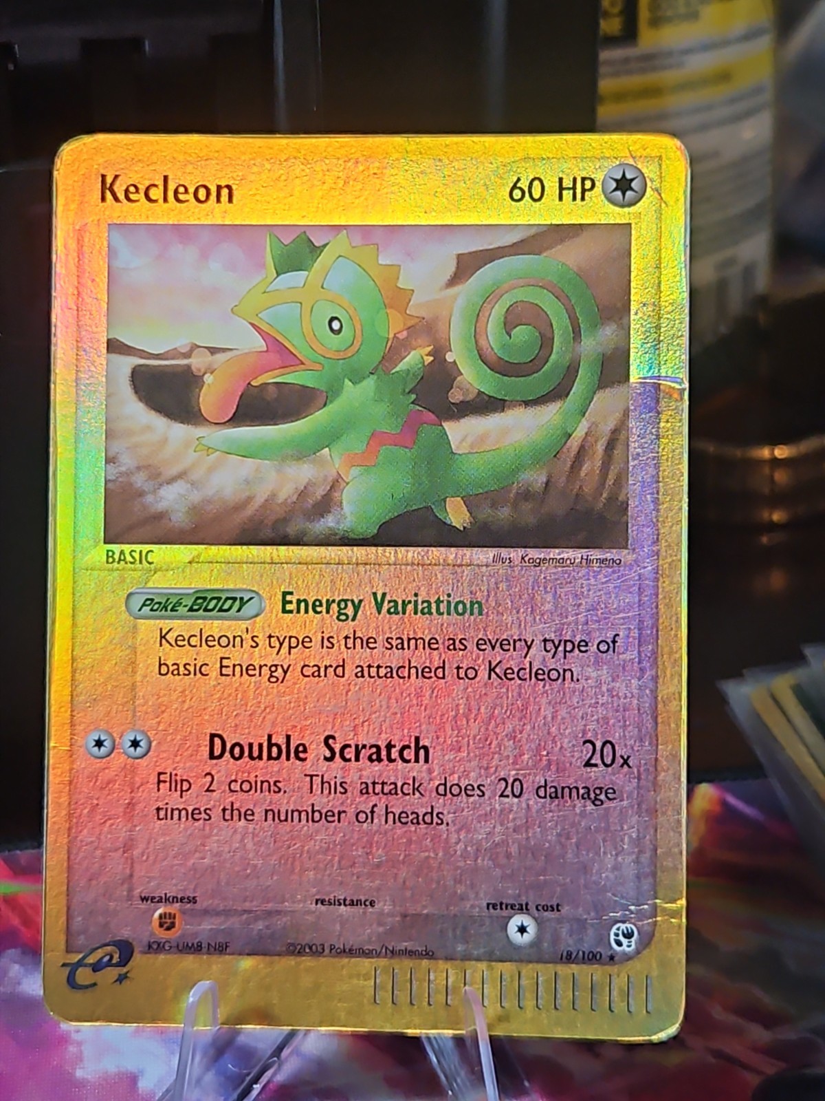 Pokémon TCG Kecleon 18/100 Sandstorm Reverse Holo Rare 60 HP English Damaged