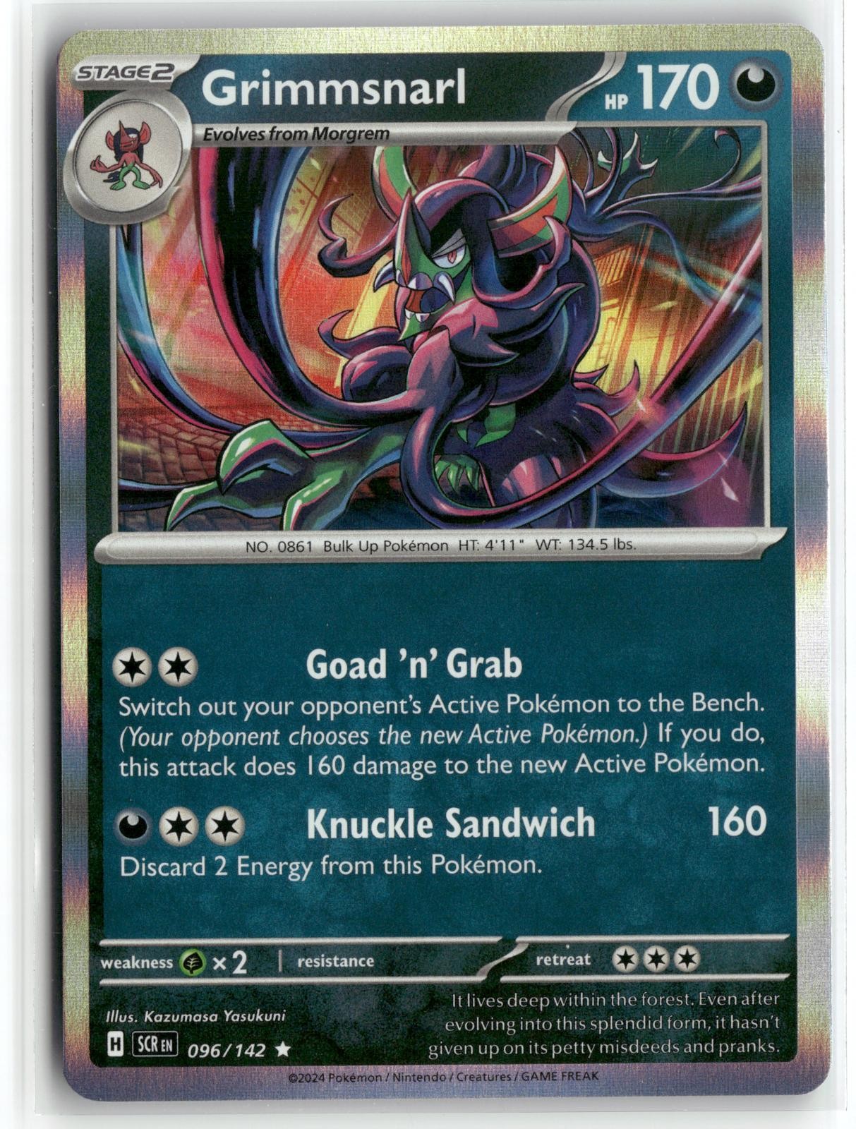 Grimmsnarl Holo Rare SCR Stellar Crown 96/142 Kazumasa Yasakuni