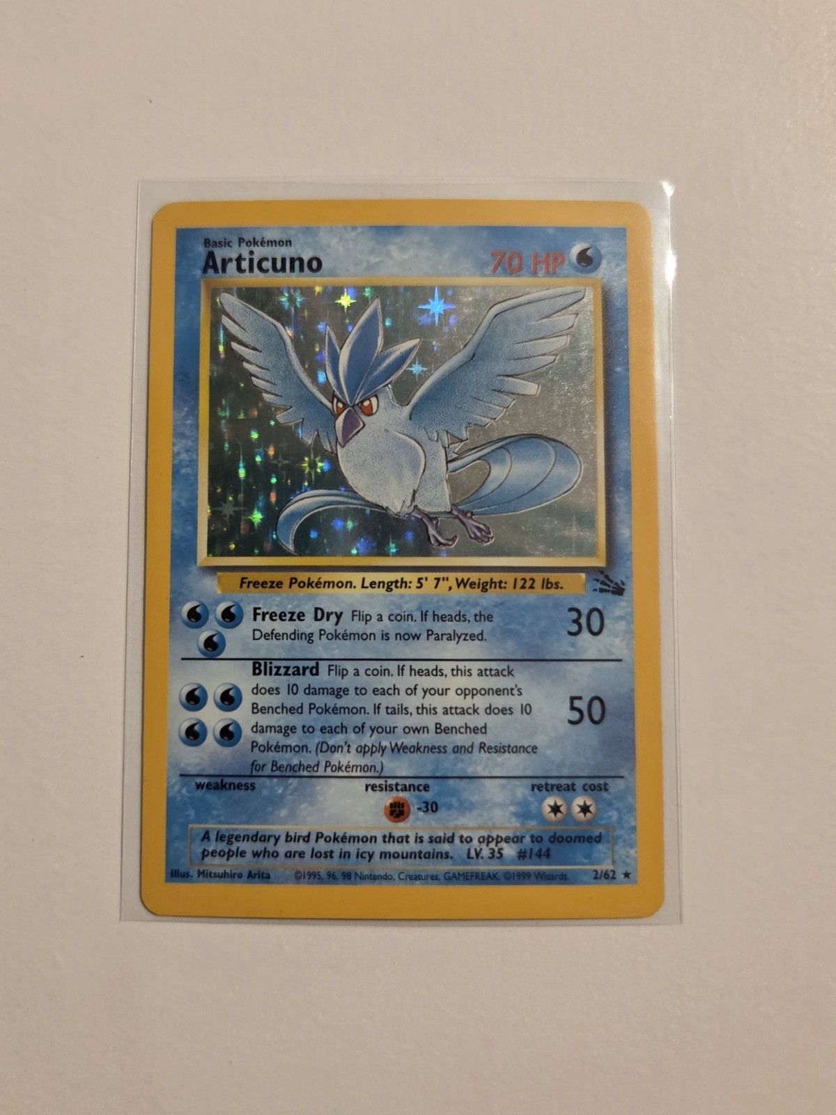 Articuno 2/62 Fossil Holo Rare Pokémon Unlimited English 1999