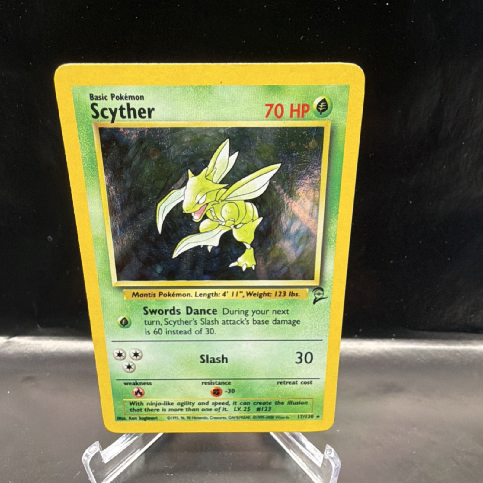 The Pokémon Company Scyther 017/130 Base Set 2 Holo Rare 70HP Eng Sugimori
