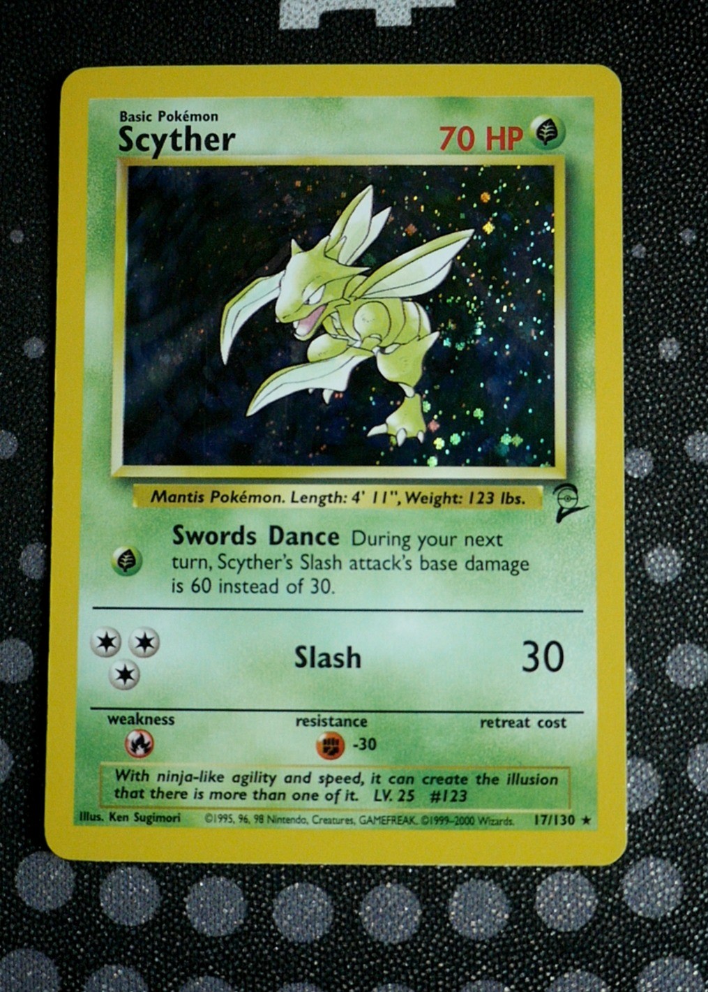 Scyther Pokemon Base Set 2 BS2 #017/130 Hol