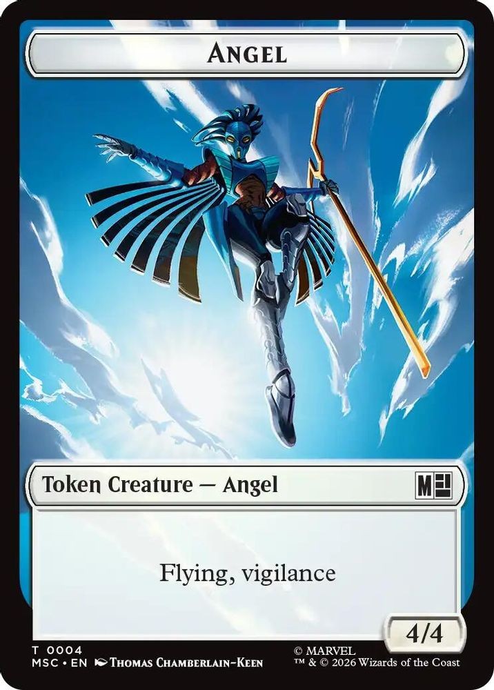 MTG: MSC Angel (004) // Vibranium (015) Double-Sided Token (#4 // 15, Token, NM)