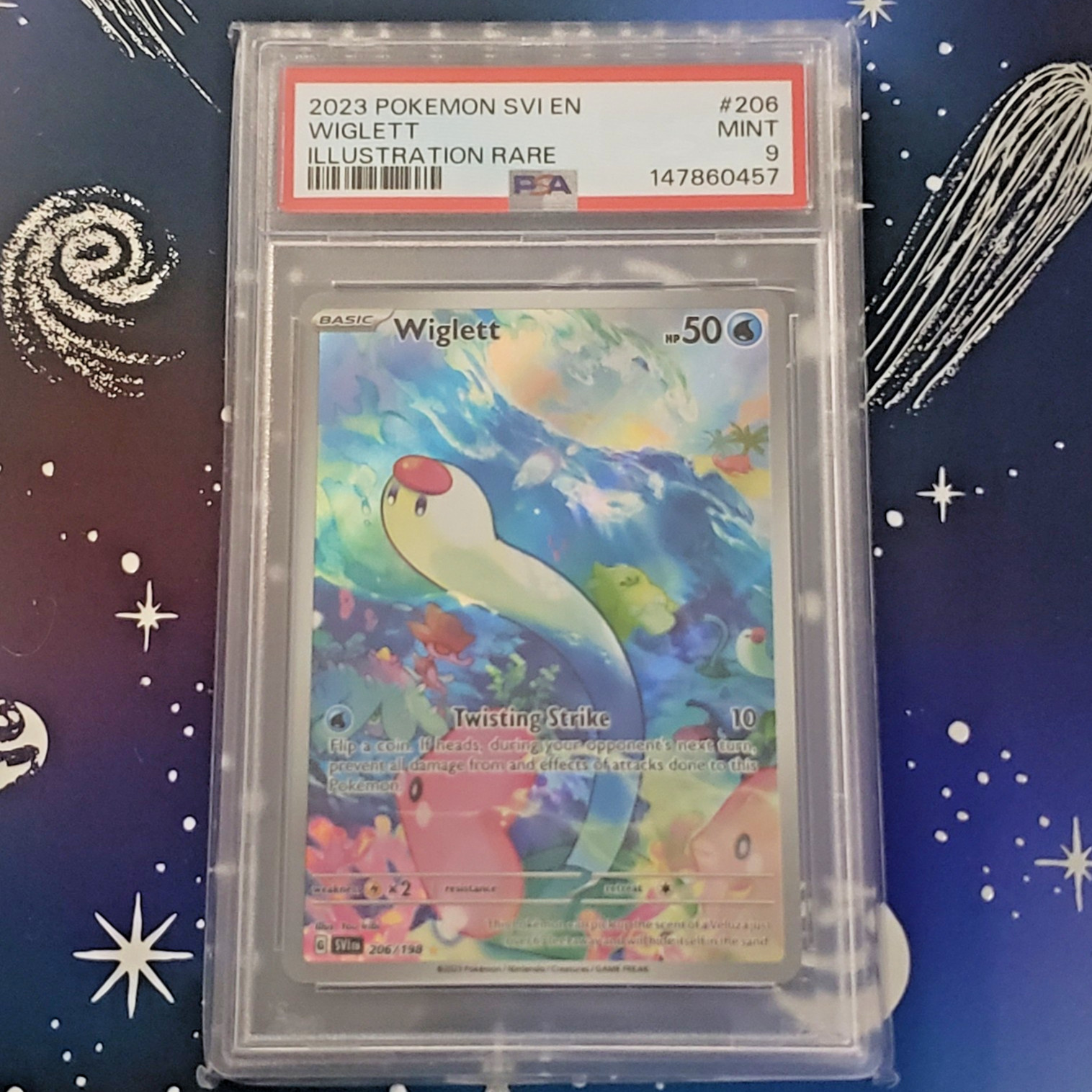 Pokemon PSA 9 Wiglett #206 Illustration Rare 2023 SVI English MINT Free Shipping