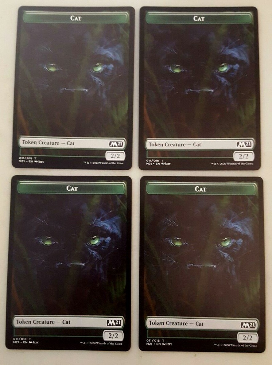 4x Cat Token (011/018) M21 Core Set 2021 MTG Magic The Gathering NM