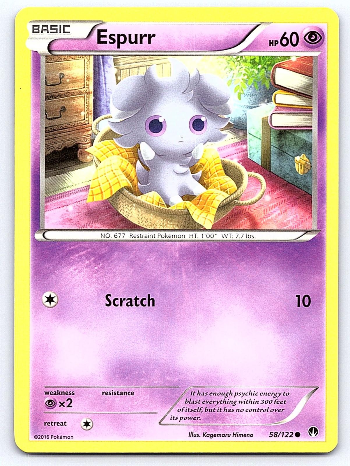 Espurr 58/122 Common BREAKpoint Pokemon Near Mint