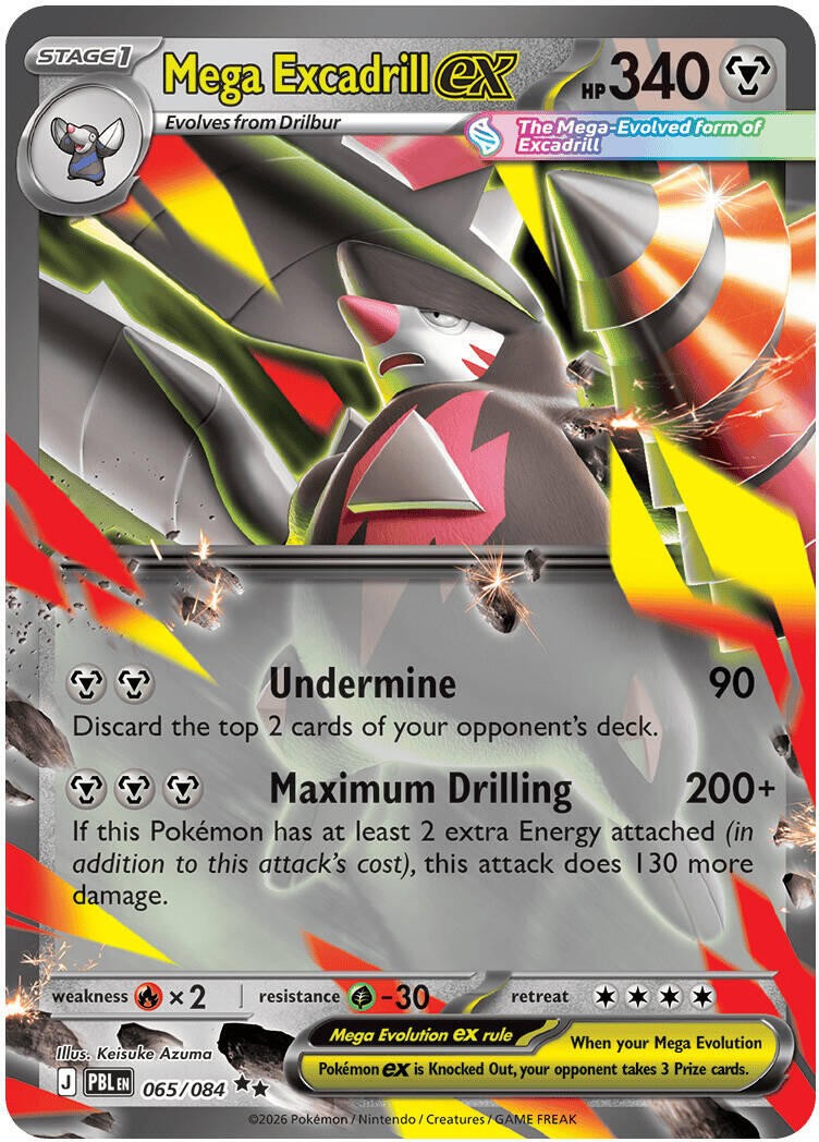 Mega Excadrill ex [PBL – 065/084] NM Holofoil Free Shipping!