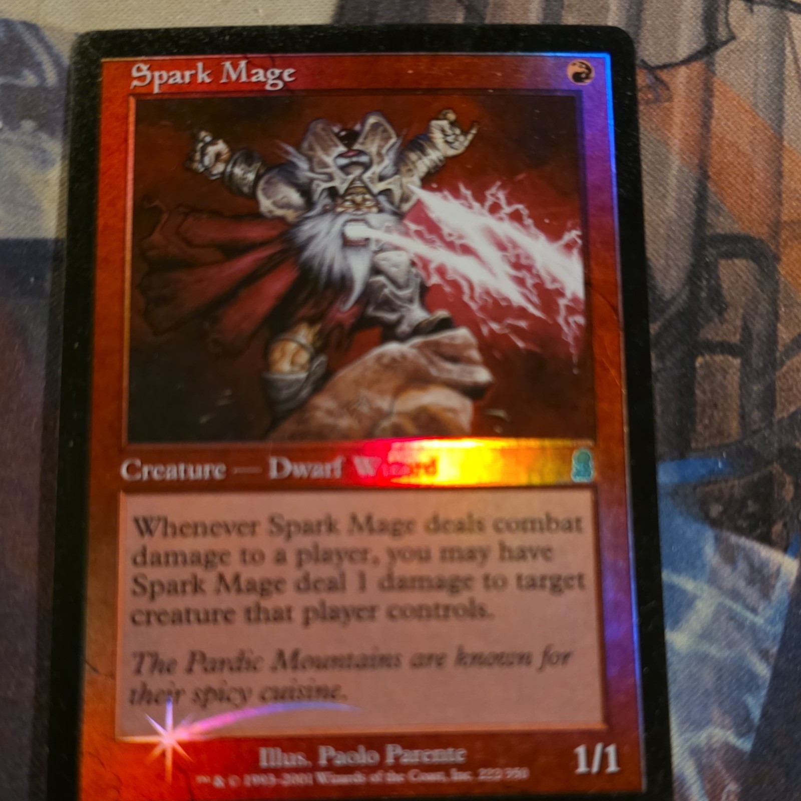 Magic: The Gathering Spark Mage Foil Creature Red 222/350 Paolo Parente English