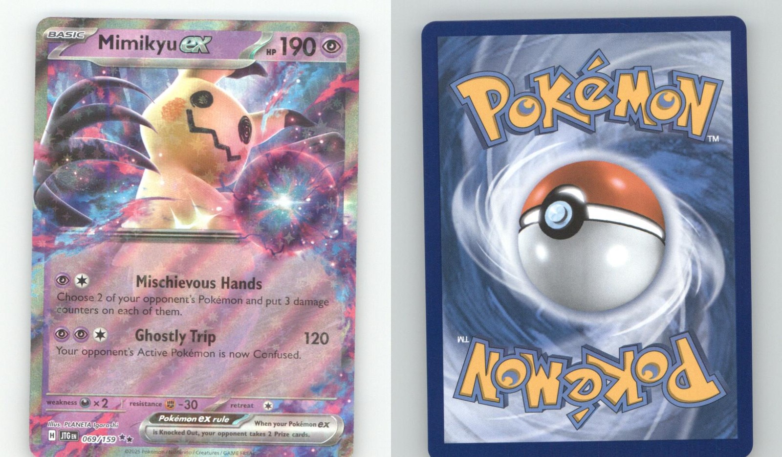 MIMIKYU EX 069/159 DOUBLE RARE JOURNEY TOGETHER POKEMON NEAR MINT