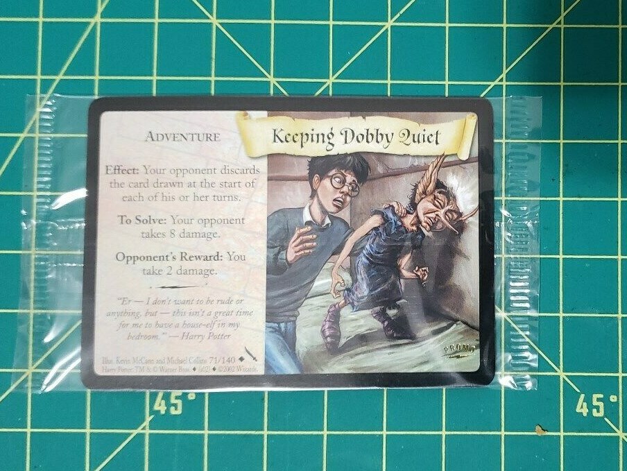 New Sealed Harry Potter 2002 TCG Promo Card Keeping Dobby Quiet