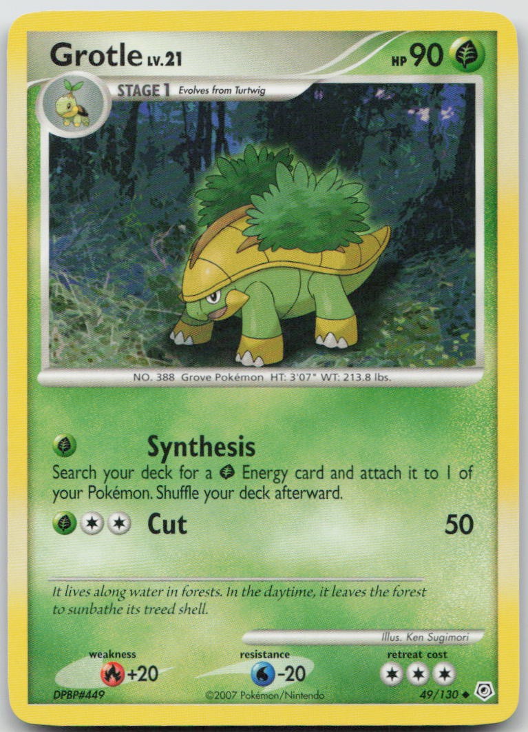 GROTLE 49/130 UNCOMMON DIAMOND & PEARL POKEMON NM/M
