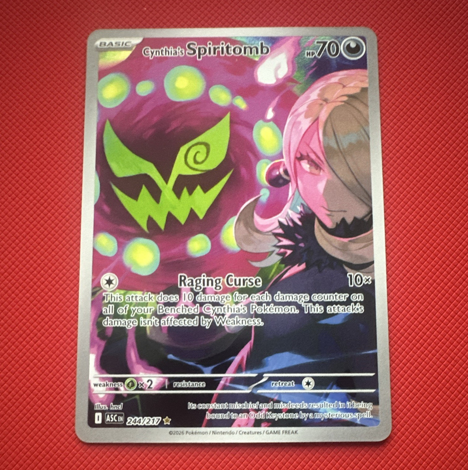 Pokemon Cynthia’s Spiritomb 244/217 Ascended Heroes Full Art Holo IR Eng