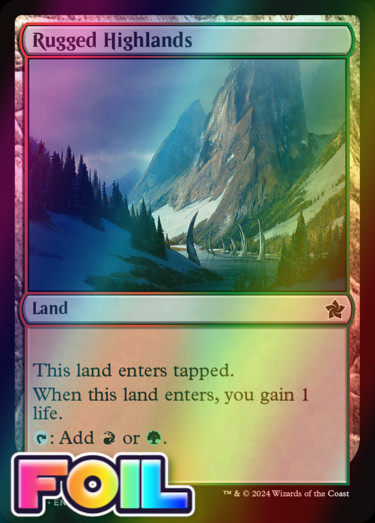 x1 Rugged Highlands FDN Foundations MTG 265 FOIL LIFE LAND M/NM 1x