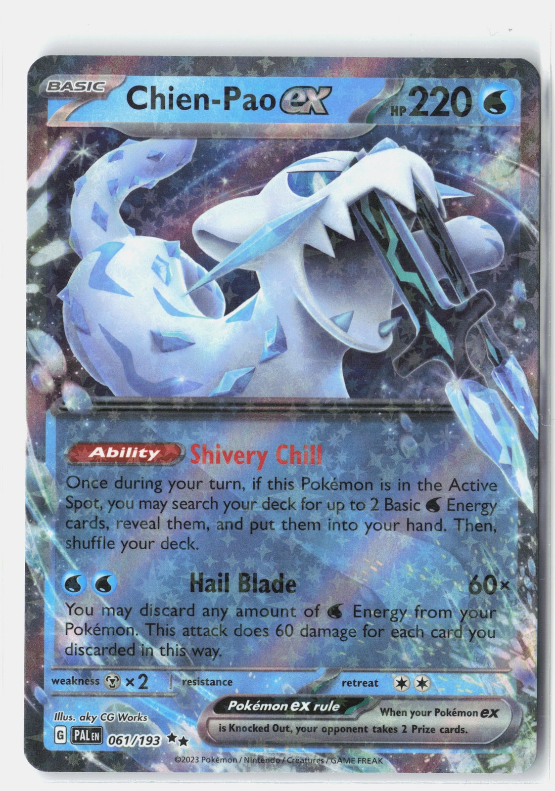 Chien-Pao ex – Double Rare Holo SV02: Paldea Evolved 061/193 NM aky CG Works
