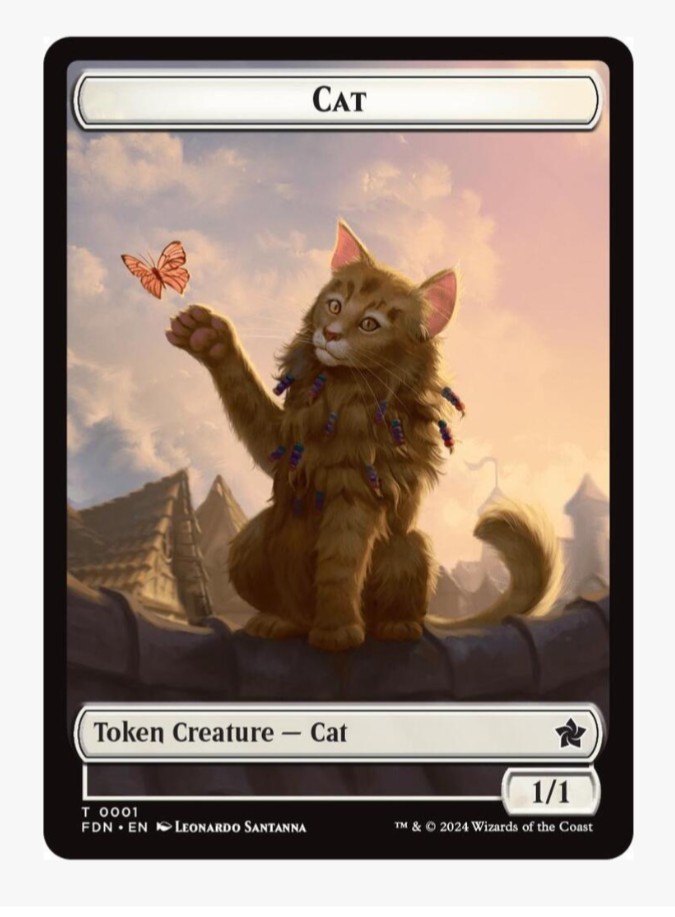 Spirit Token \ Cat Token | MTG FDN | Foundations Double-Sided (DS) | NEW NM+
