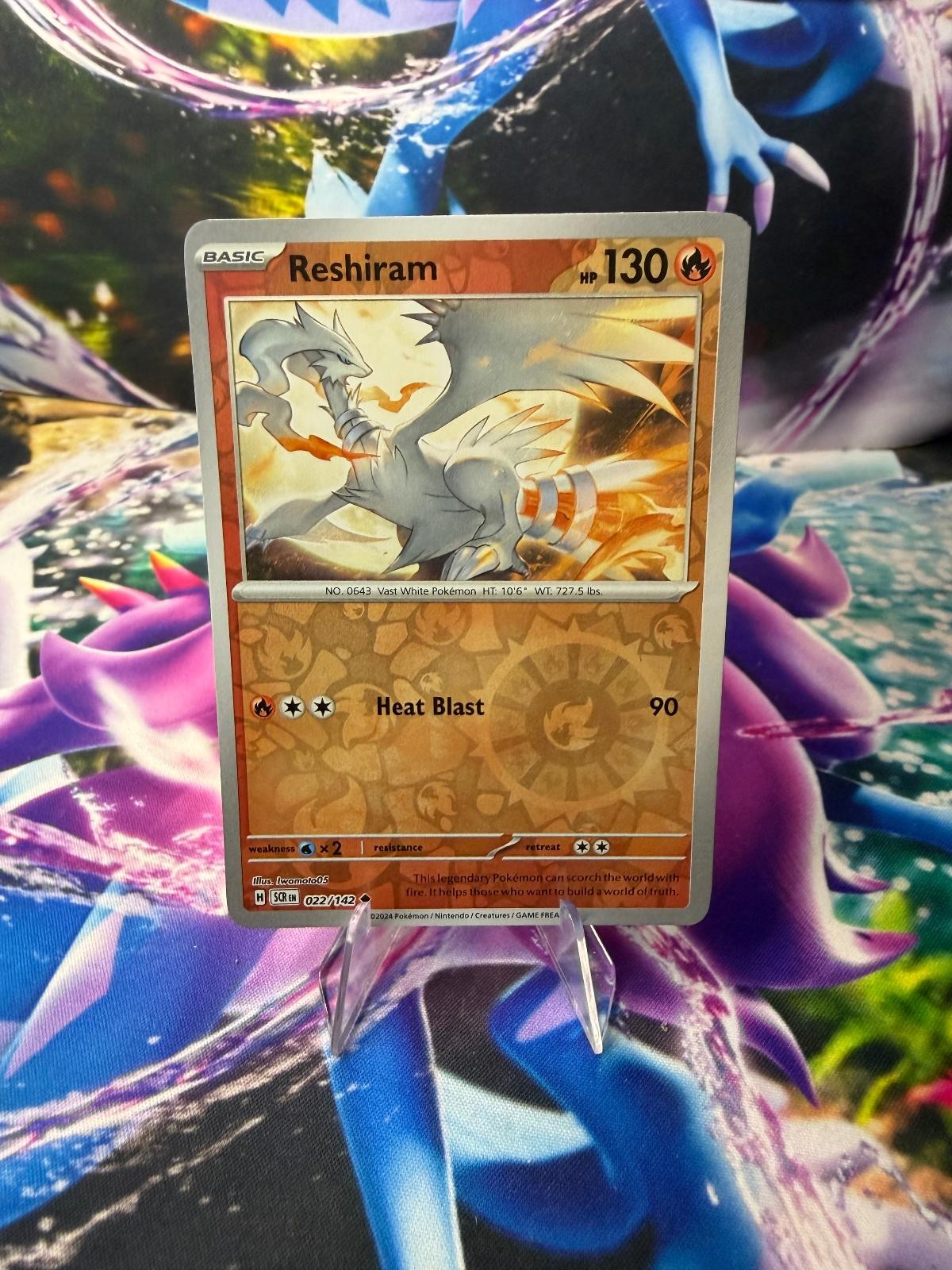 RESHIRAM 22/142 STELLAR CROWN Reverse Holo Uncommon Pokemon