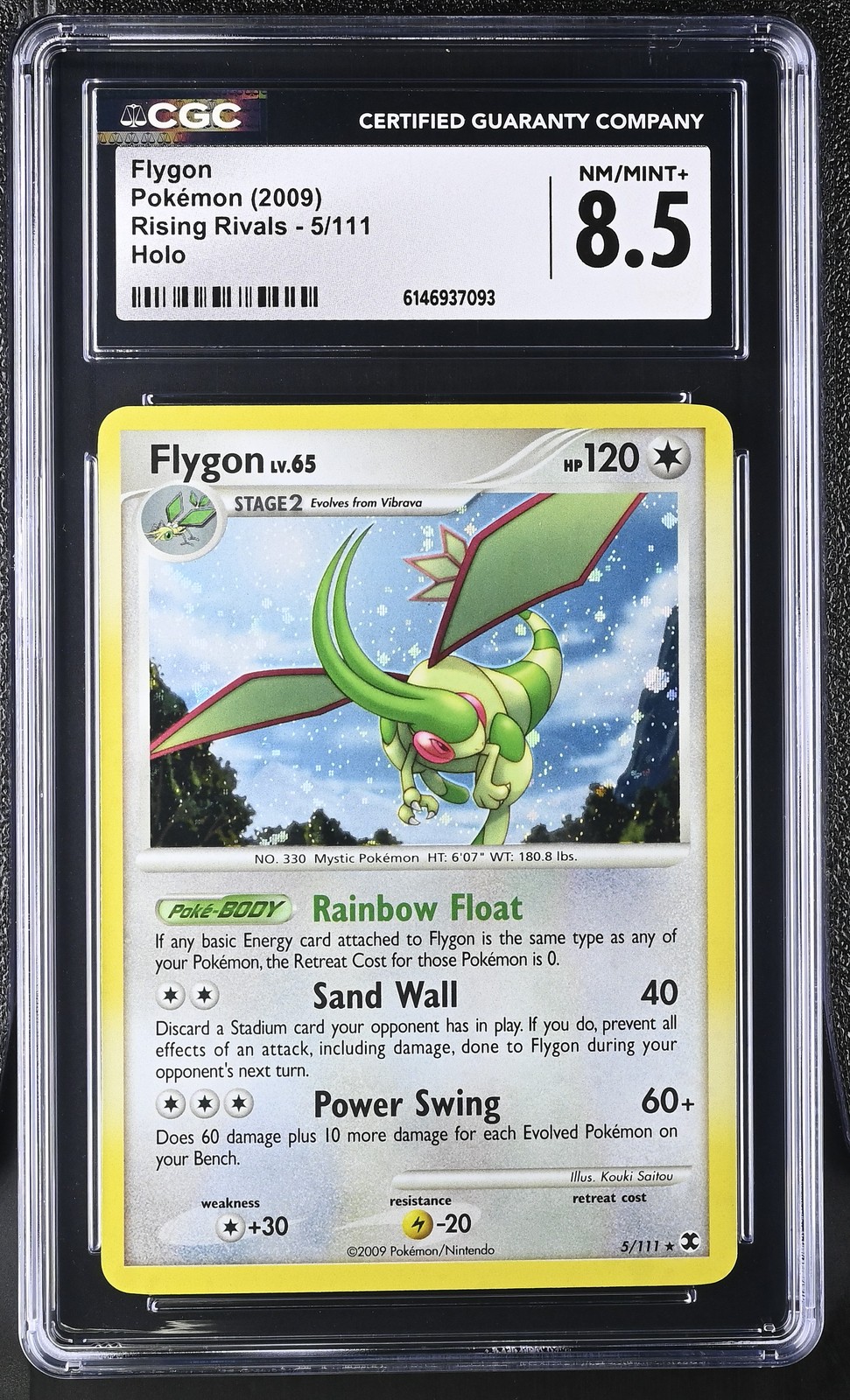 CGC 8.5 NM/MINT+ Flygon 5/111 Rising Rivals Holo Pokemon Card