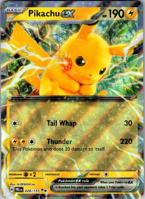 Pokemon PRE Pikachu ex – 028/131 N-DESIGN Inc. NM Holo