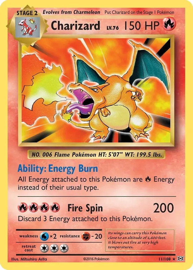 Charizard – 11/108 – Pokemon Evolutions XY Holo Rare Card NM