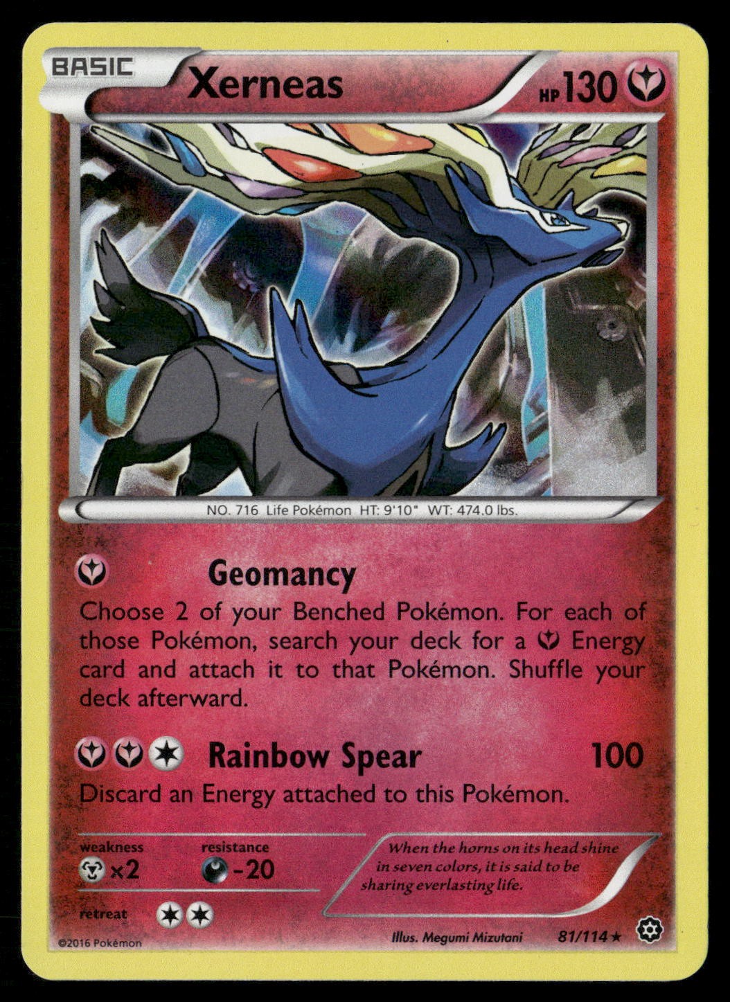 Xerneas 81/114 Holo Rare Steam Siege Pokemon Holo Lightly Played