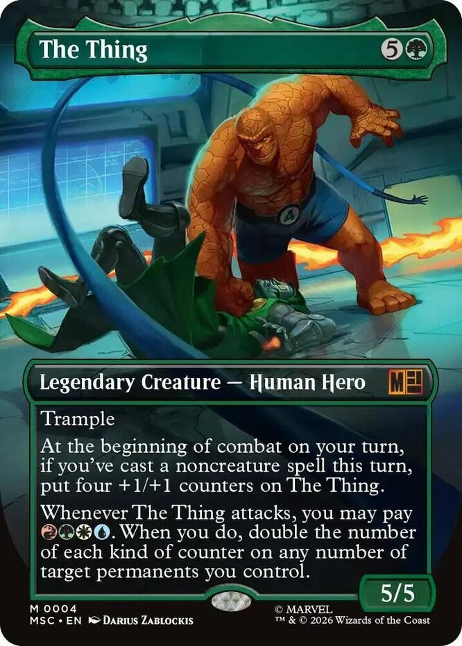 x1 The Thing – Foil – Borderless M MTG Commander: Marvel Super Heroes M/NM, Engl