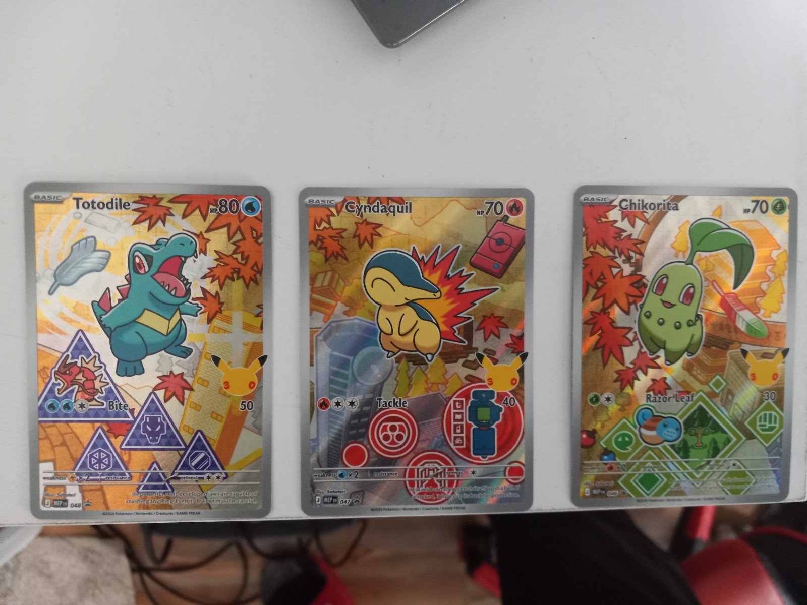 Pokémon First Partner Series 2 Johto Starters Gen 2 Full Set (046, 047, 048) NM