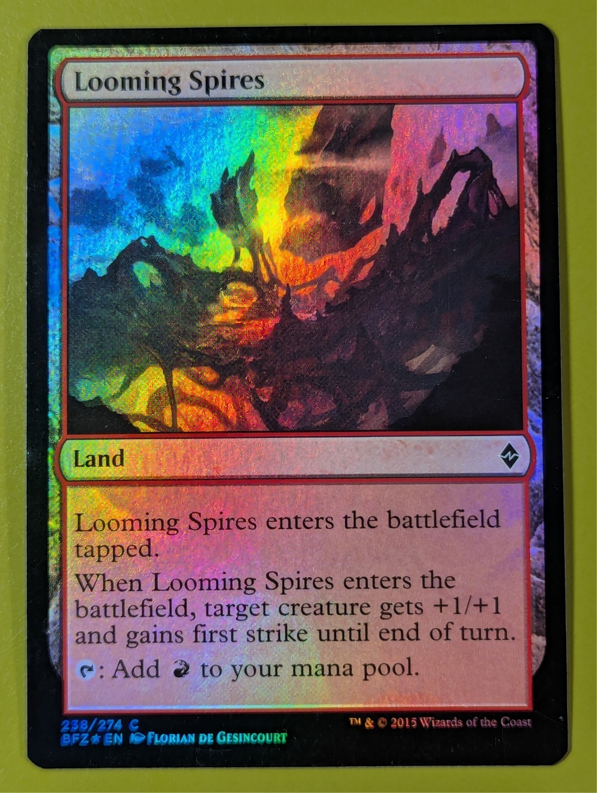 FOIL Looming Spires x1 Battle for Zendikar 1x Magic the Gathering MTG