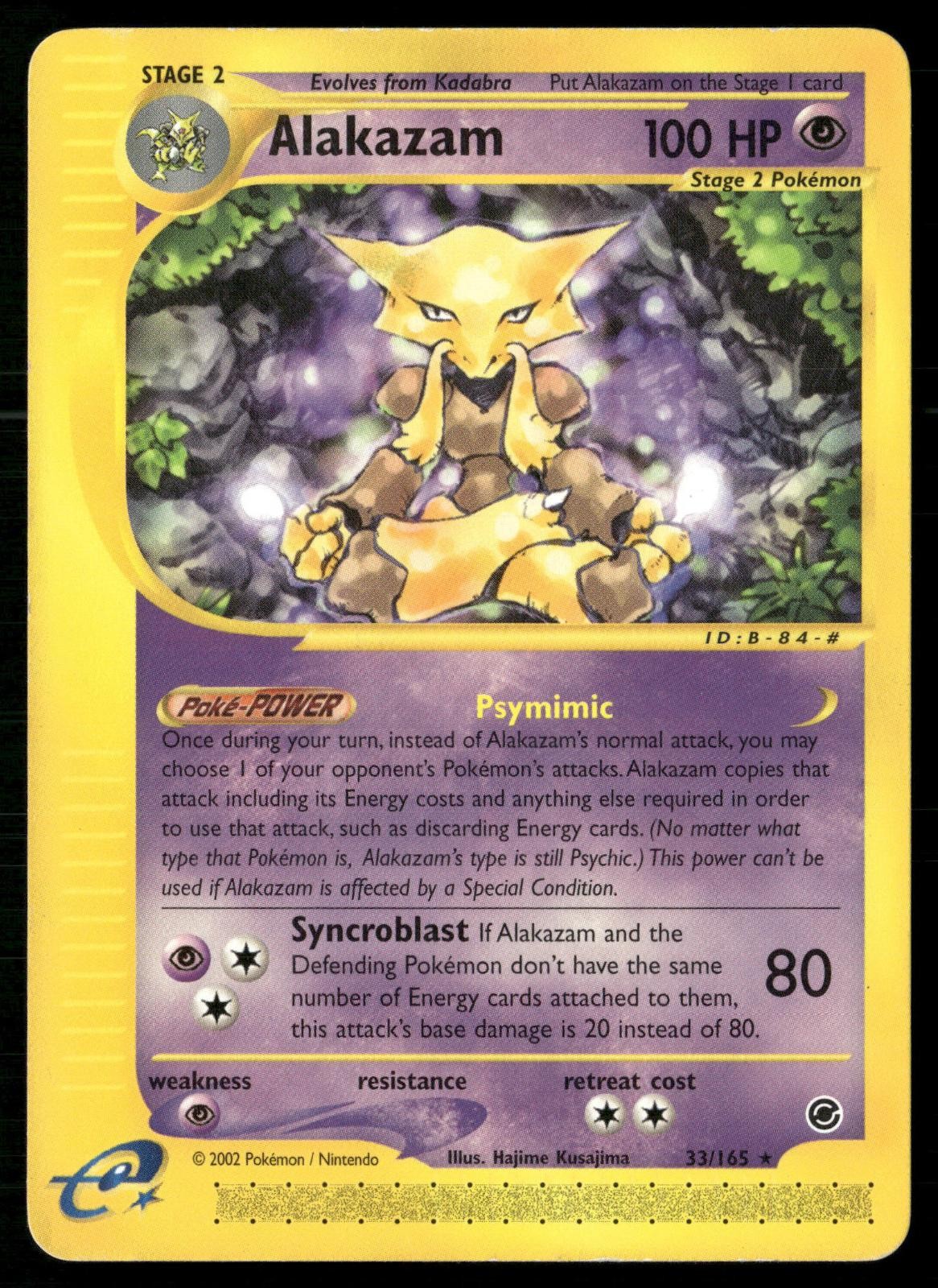 Alakazam 33/165 Rare Expedition Base Set Pokemon MP