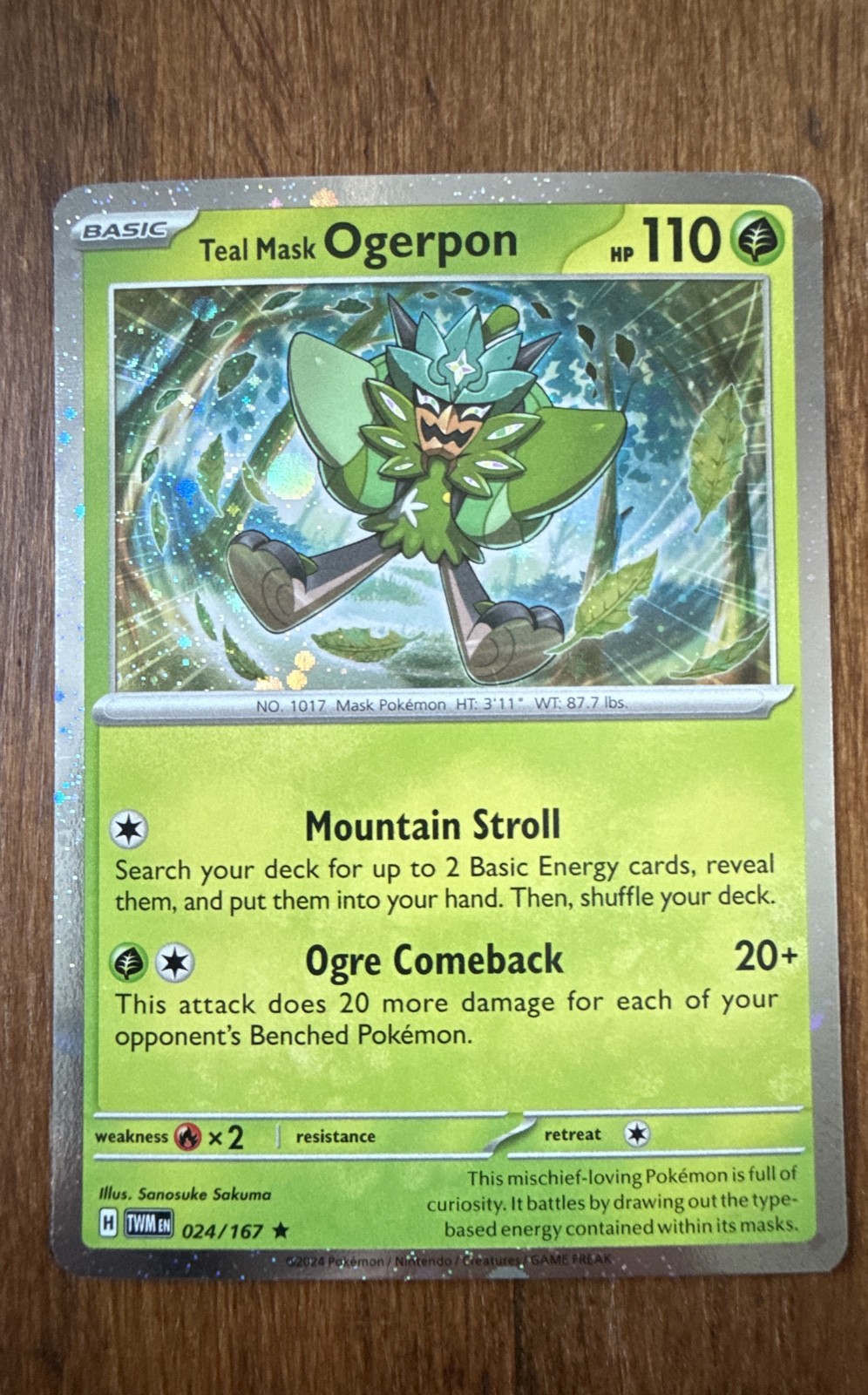 Teal Mask Ogerpon (Cosmos Holo) 024/167 Rare