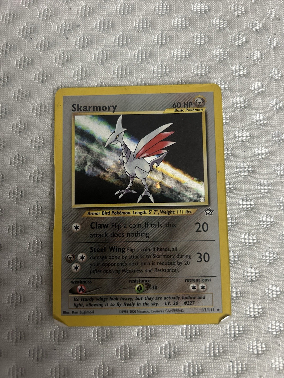 Pokémon TCG Skarmory Neo Genesis Holo Rare Card 13/111