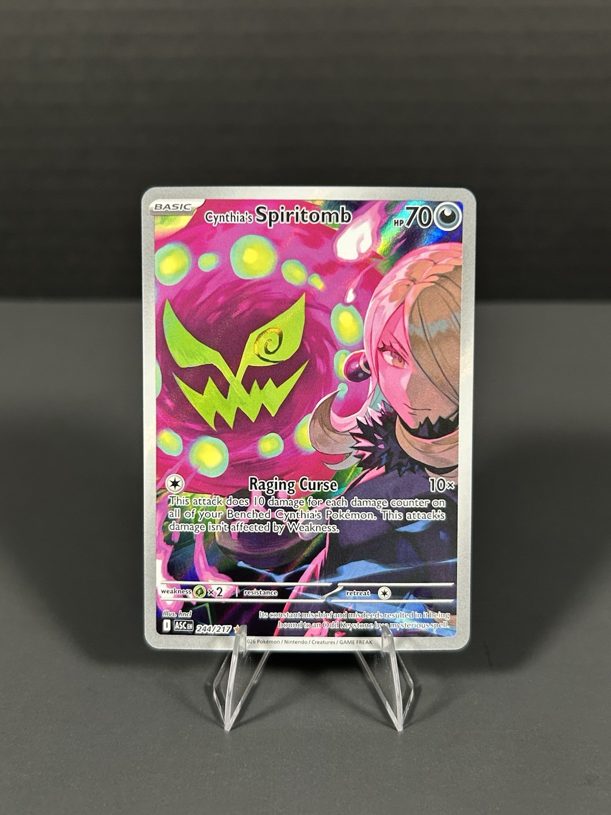 Cynthia’s Spiritomb 244/217 Illustration Rare Ascended Heroes Pokemon Holo NM