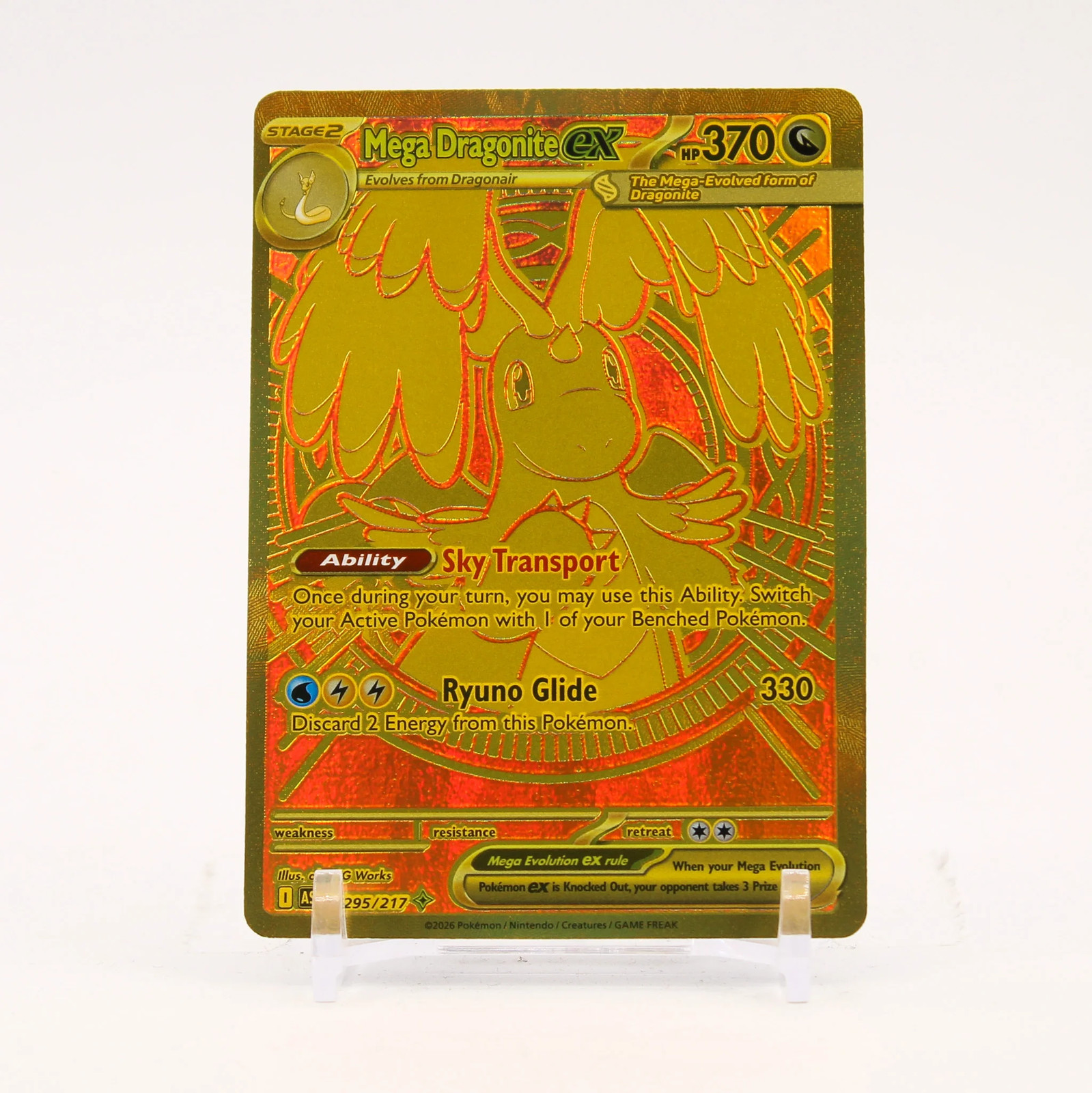 Mega Dragonite ex – 295/217 Ascended Heroes Gold Pokemon – NM/MINT