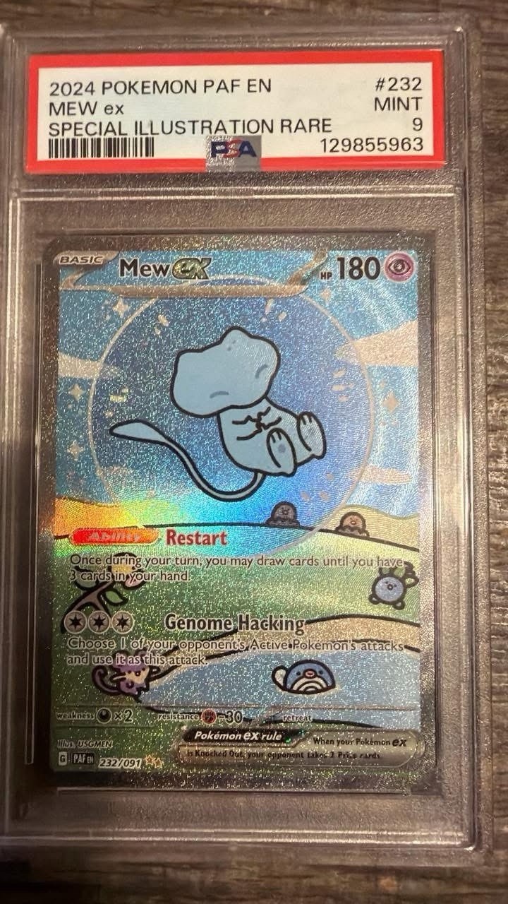 Pokemon TCG SV Paldean Fates Mew ex 232/091 SIR Holo PSA 9 English 2024