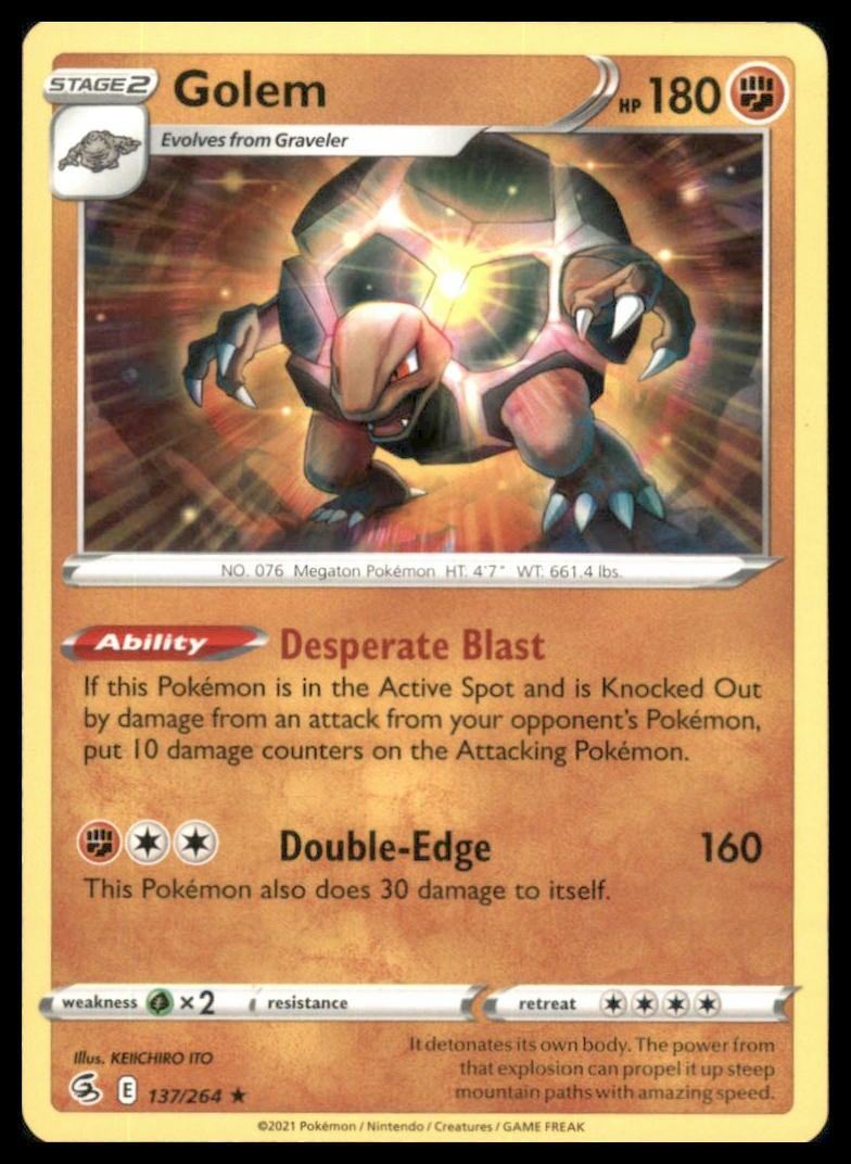 Golem Rare SWSH08: Fusion Strike 137/264 NM