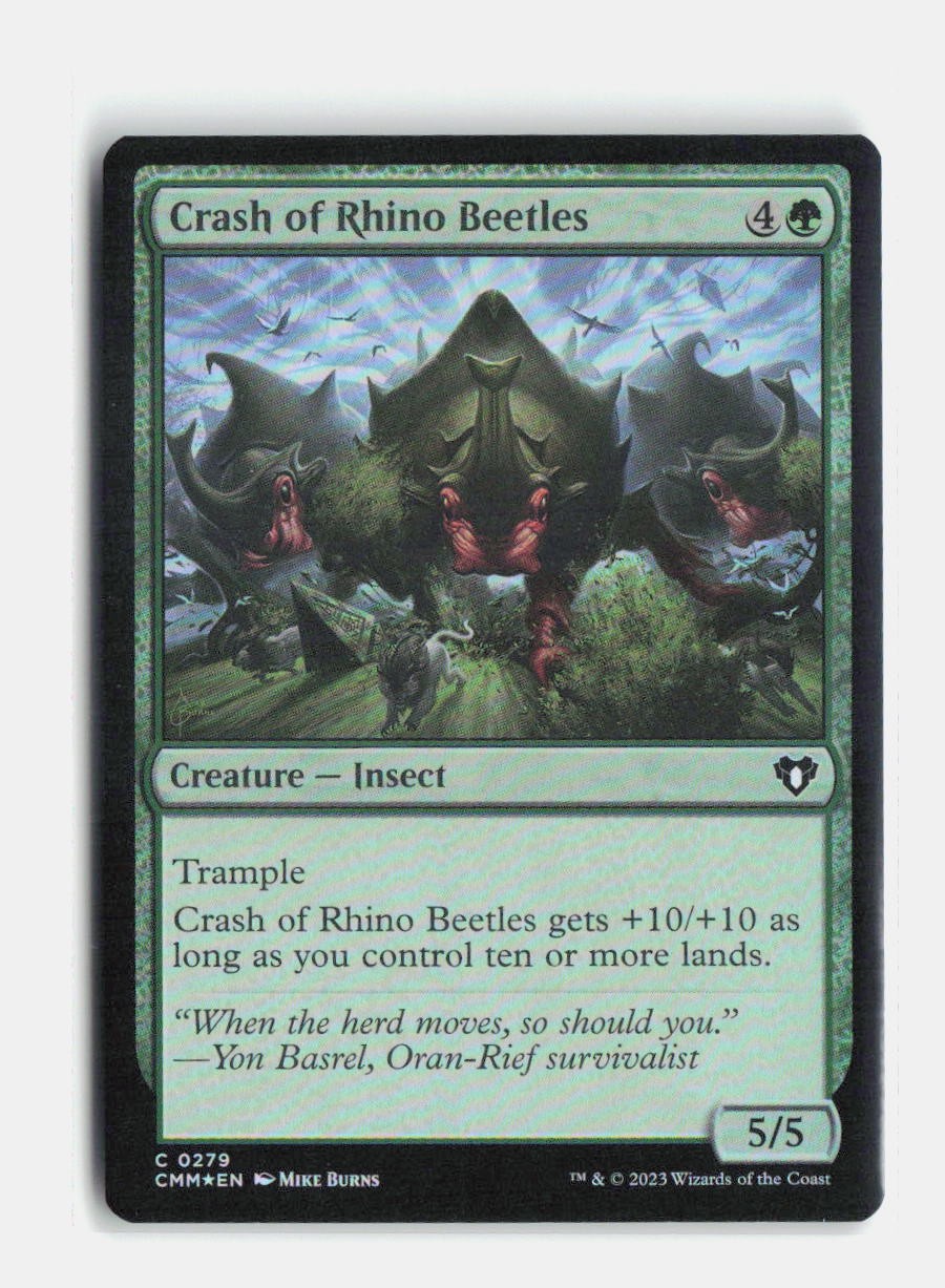 Crash of Rhino Beetles 279 Foil Commander Masters MTG NM