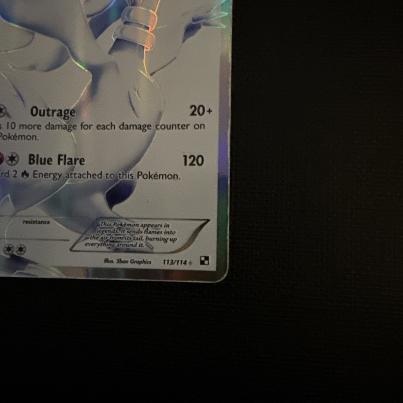 MP Pokemon TCG Reshiram (113 Full Art) Ultra Rare Black and White 113/114