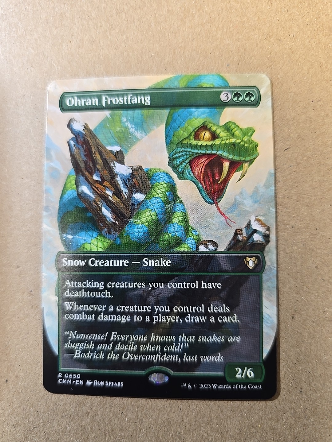 Ohran Frostfang (Borderless) – MTG- Commander Masters – Card #650 – Regular Rare
