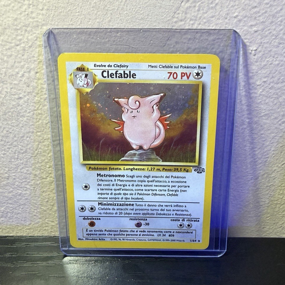 Pokémon TCG Clefable 01/64 Jungle Holo Rare 70 HP Stage 1 English 1999