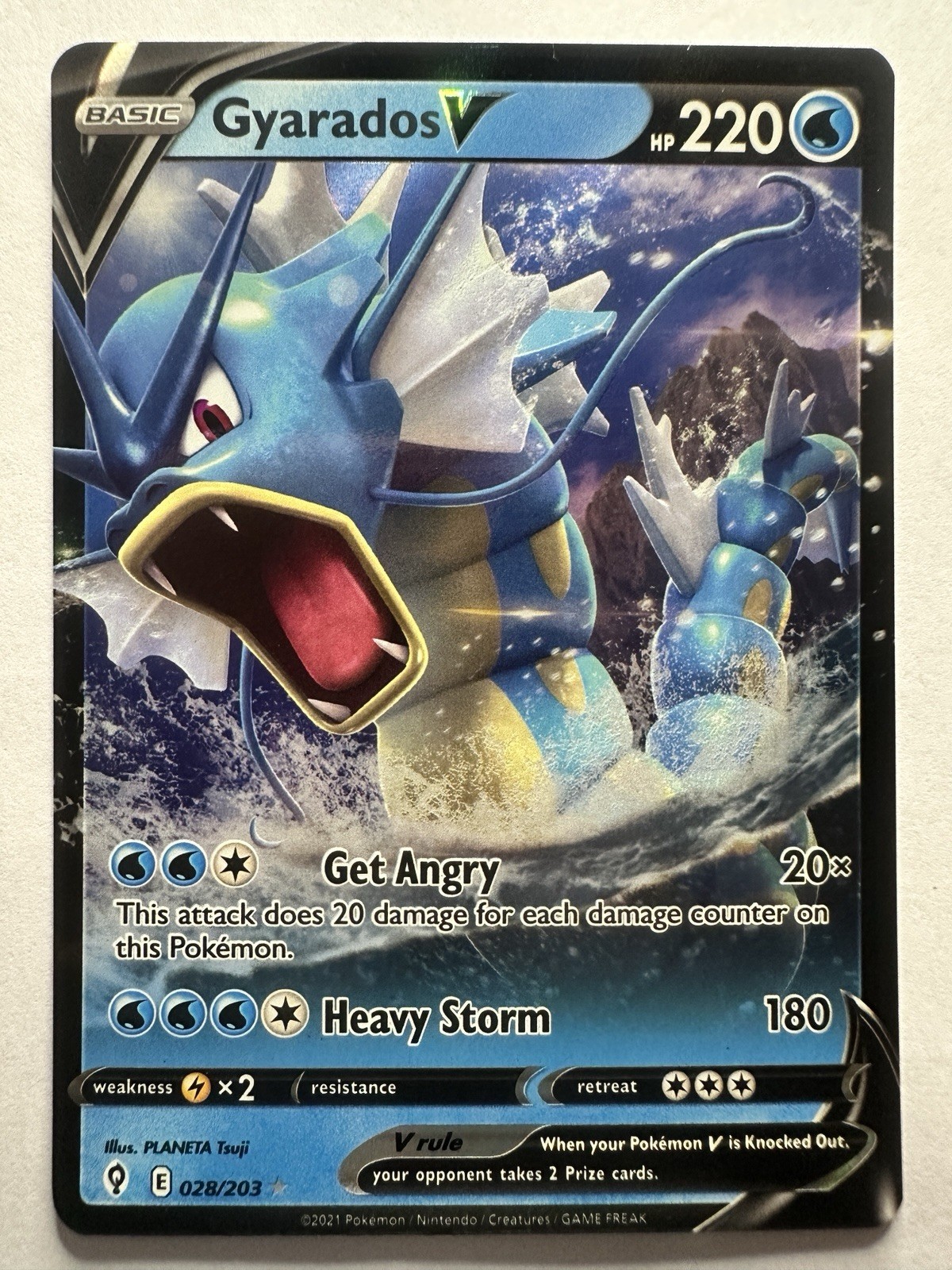 Gyarados V 028/203 SWSH07: Evolving Skies Holo