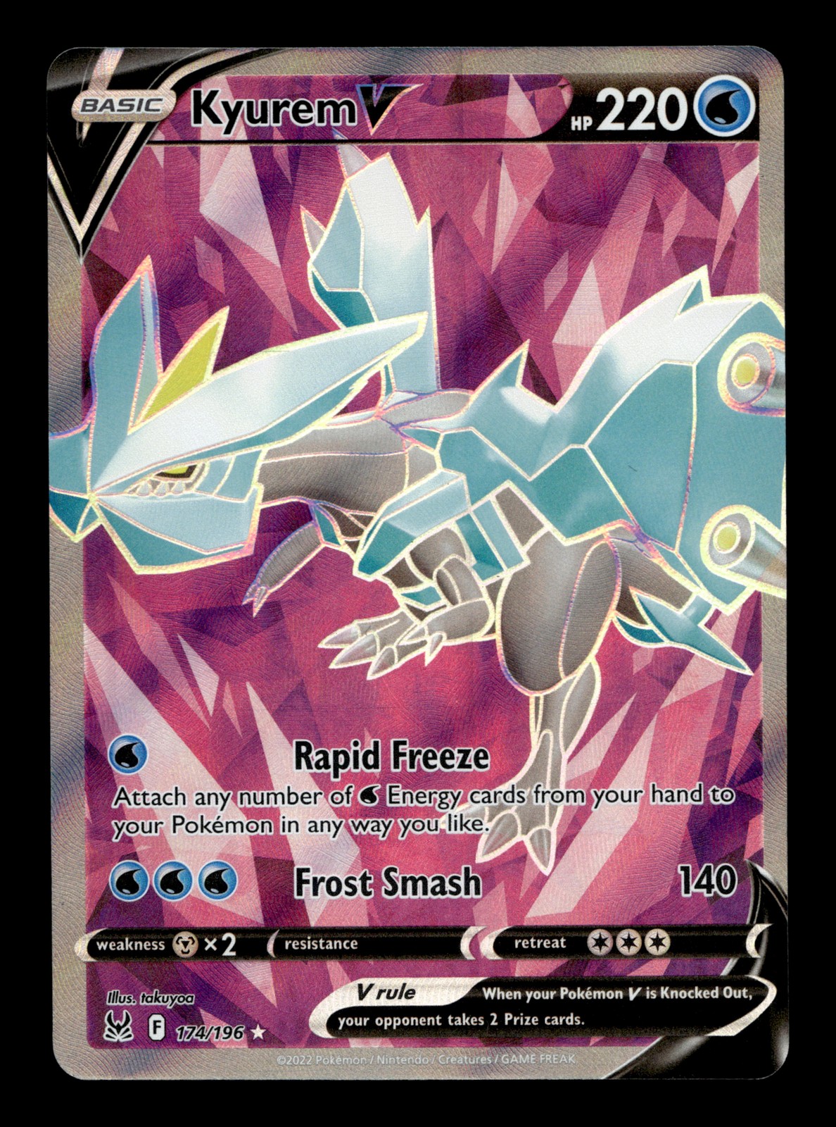 Kyurem V Full Art 174/196 Holofoil SWSH11: Lost Origin Ultra Rare Pokemon TCG
