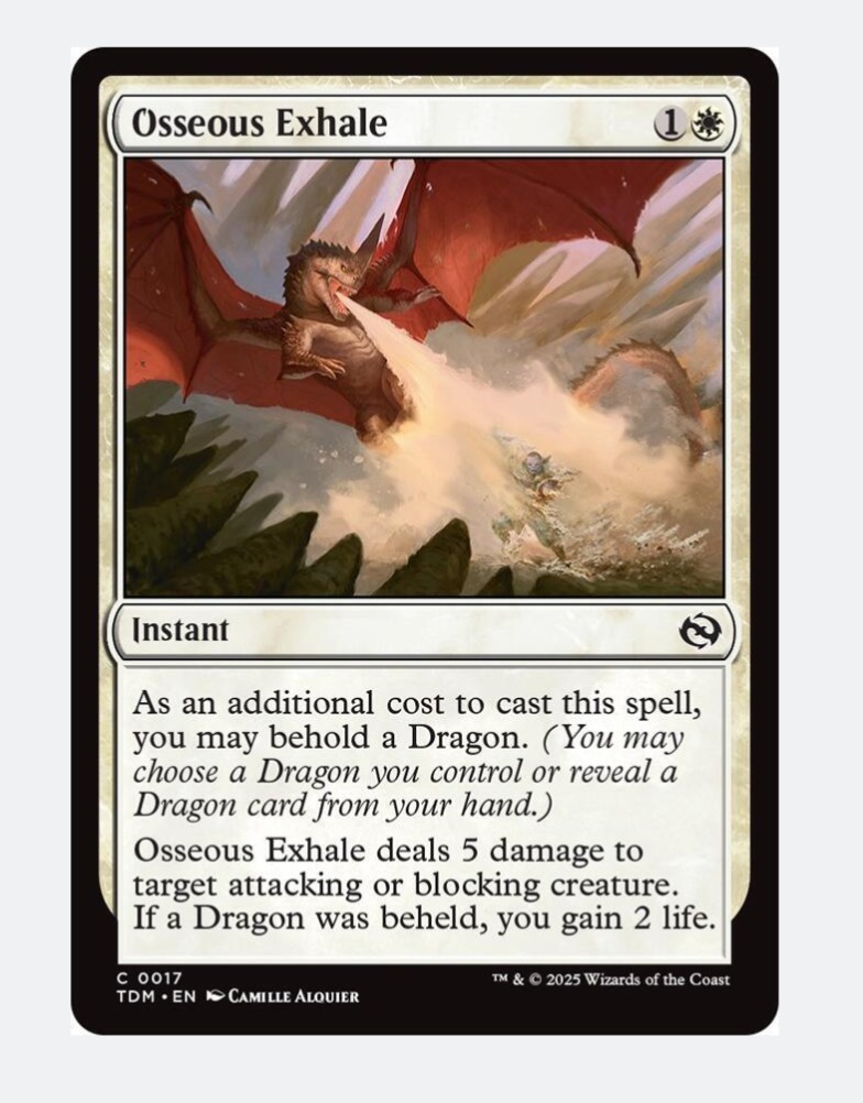 Osseous Exhale | MTG Tarkir Dragonstorm | White Instant Dragon Damage Removal
