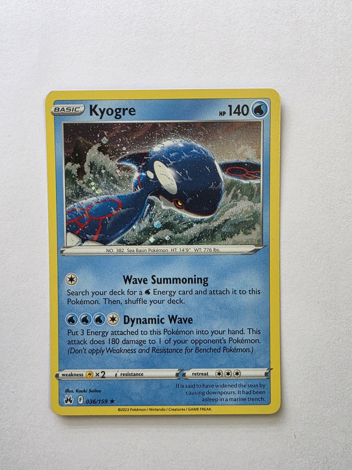 Kyogre [Cosmos Holo] 36/159 Crown Zenith Rare Holo NM