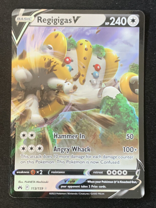 Regigigas V 113/159 Crown Zenith Ultra Rare Holo Pokemon TCG Card NM