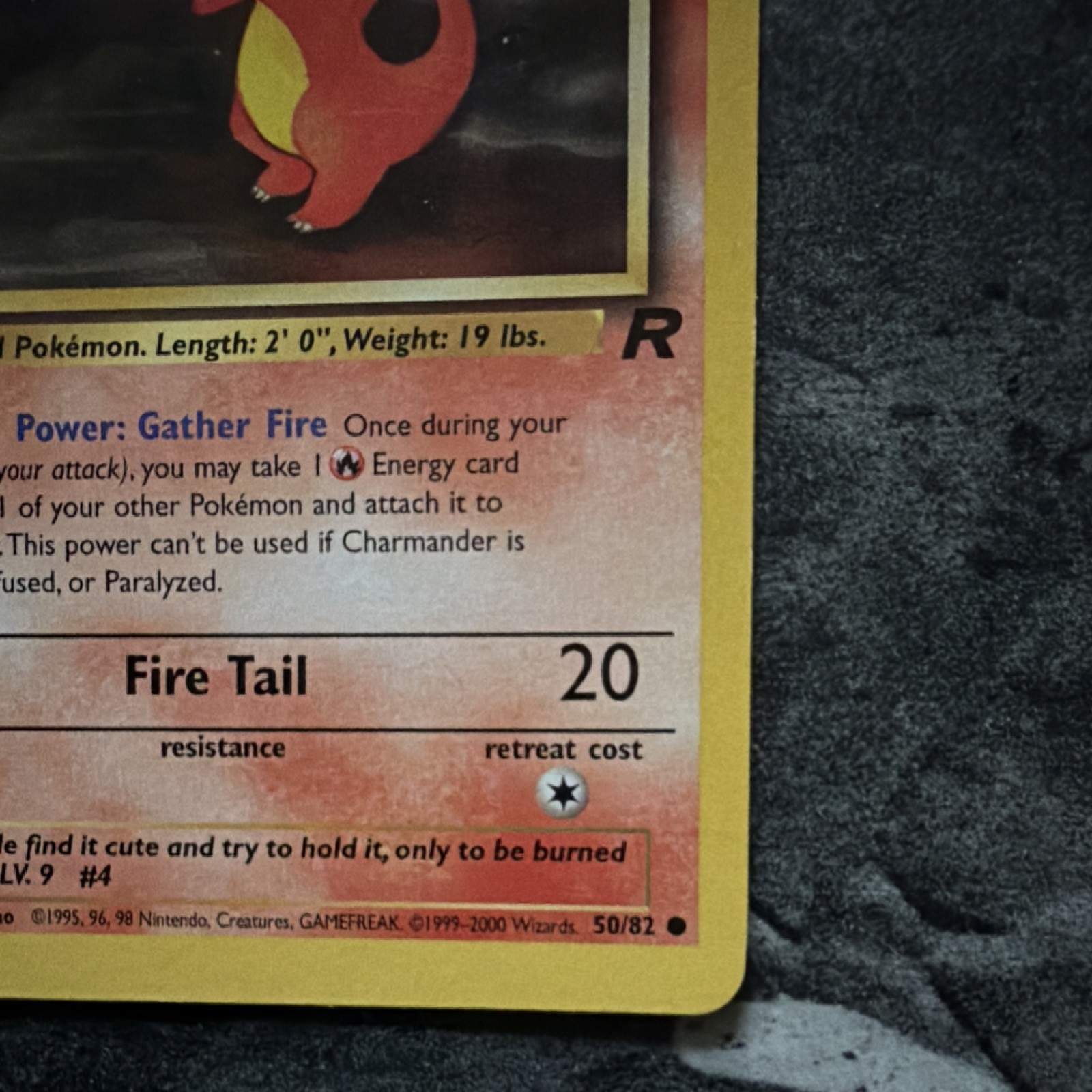Pokémon Charmander 50/82 Team Rocket Basic 40 HP Common WOTC 2000