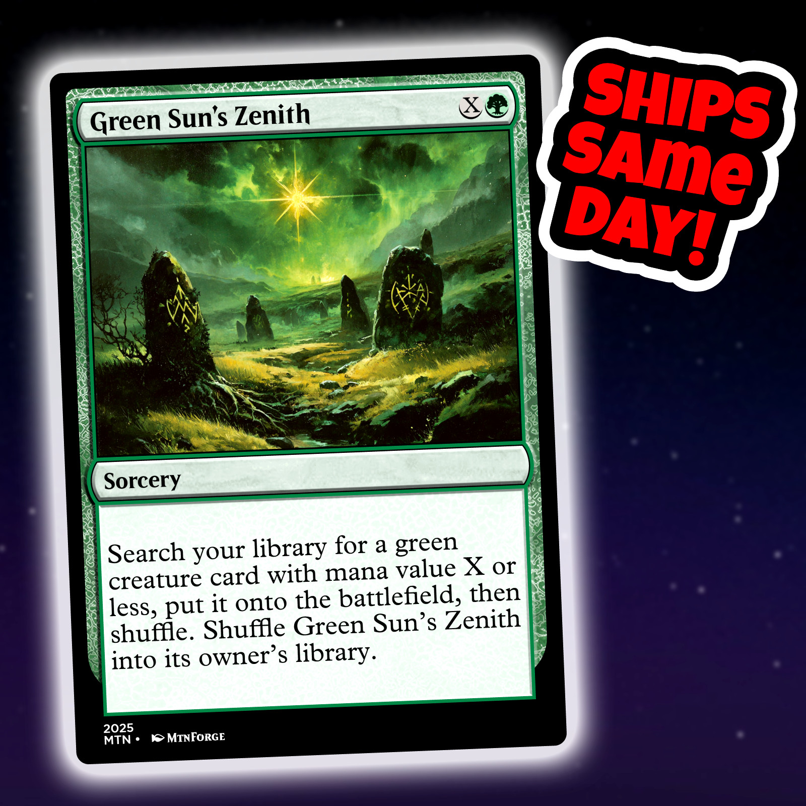 Green Sun’s Zenith – Custom Art Magic: The Gathering Playtest Card