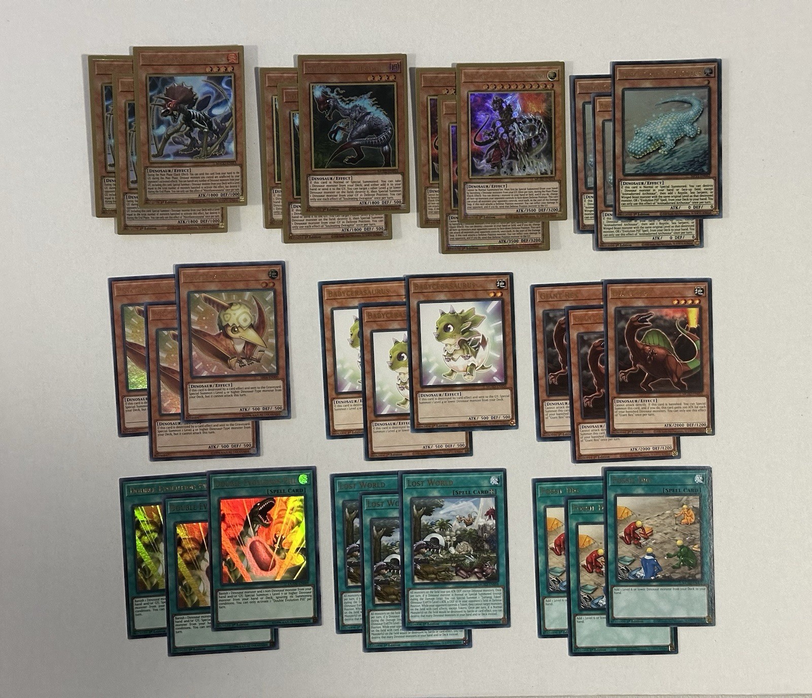 Yugioh 30x Dinosaur Deck Souleating Ultimate Conductor Giant Rex Baby + More!