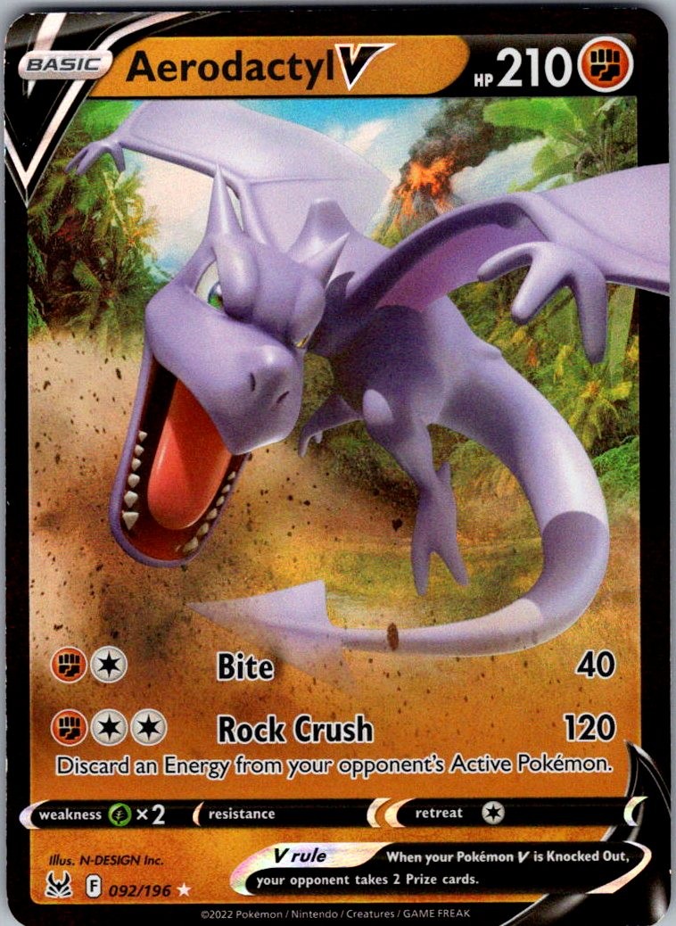 Aerodactyl V Holo Ultra Rare SWSH11: Lost Origin 092/196 NM N-DESIGN Inc