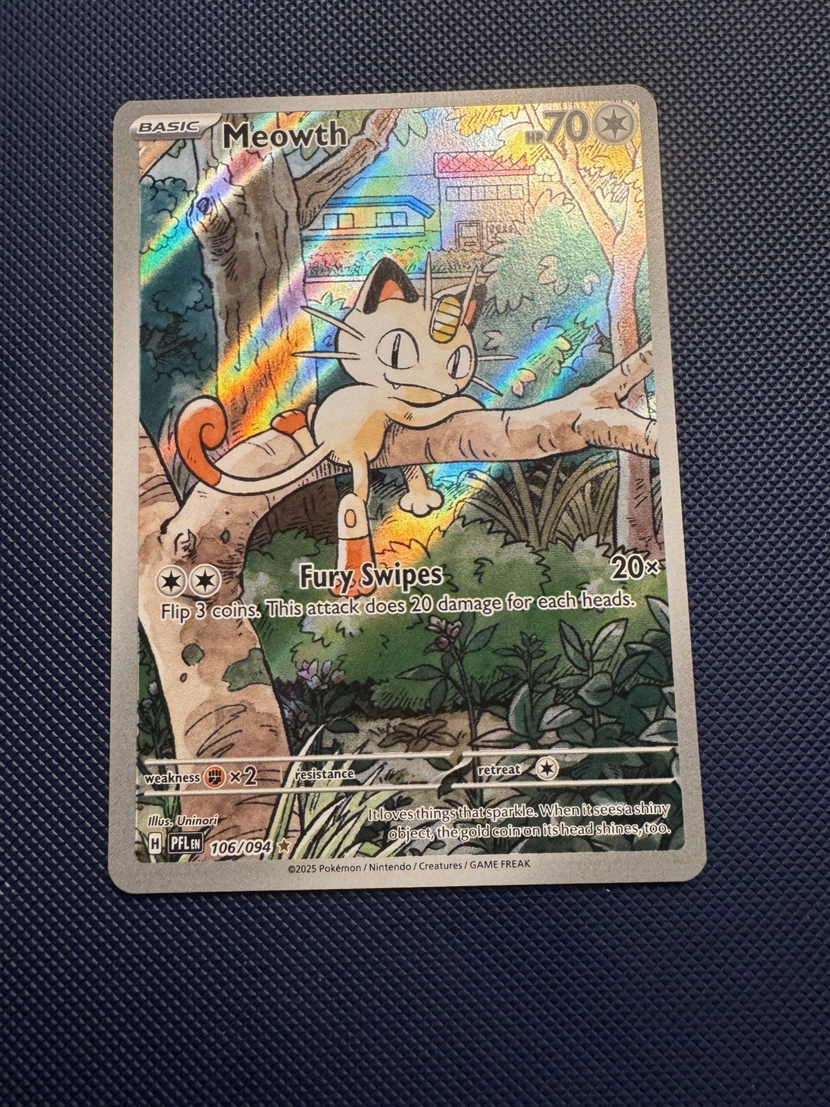 Meowth 106/094 – Phantasmal Flames – Illustration Rare – Pokemon Card