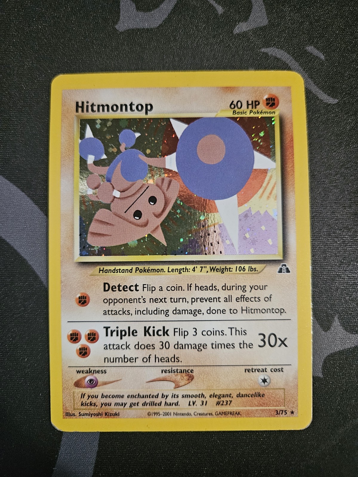 Hitmontop 3/75 Neo Discovery Unlimited Holo Rare MP