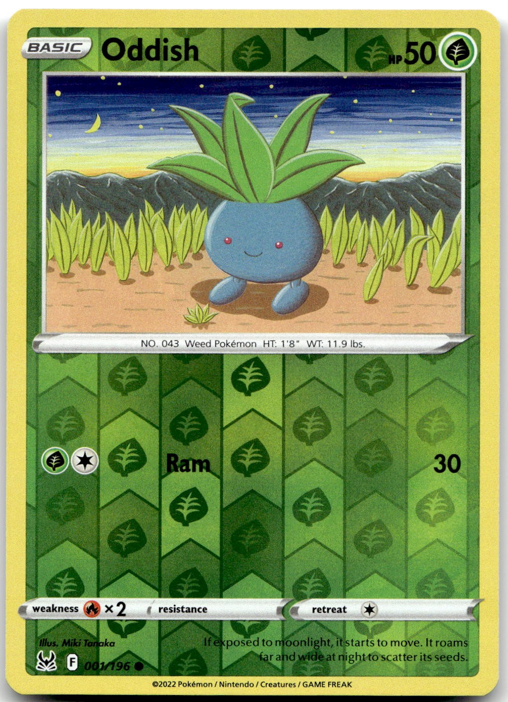 Oddish Reverse Holo Common SWSH11: Lost Origin 001/196 LP