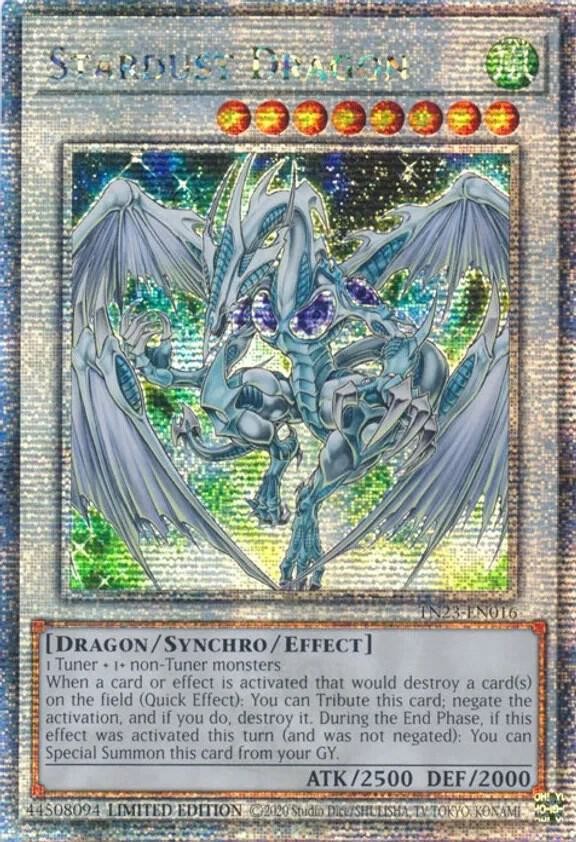 YUGIOH: 1x Stardust Dragon (Quarter Century Secret Rare) TN23-EN016 NM
